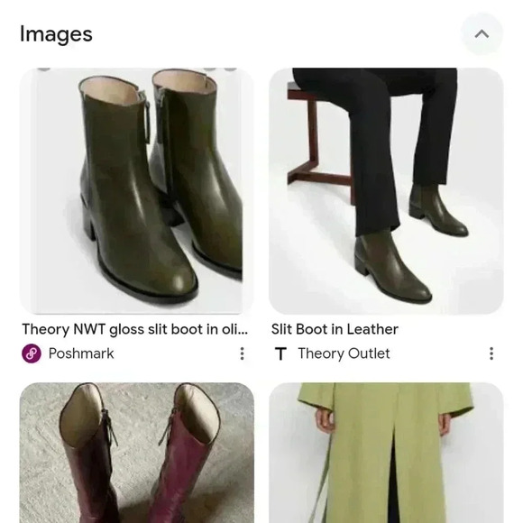 NWB Theory Black Slit Boots Gloss Calf Sz 41 (US 10) - Picture 2 of 5